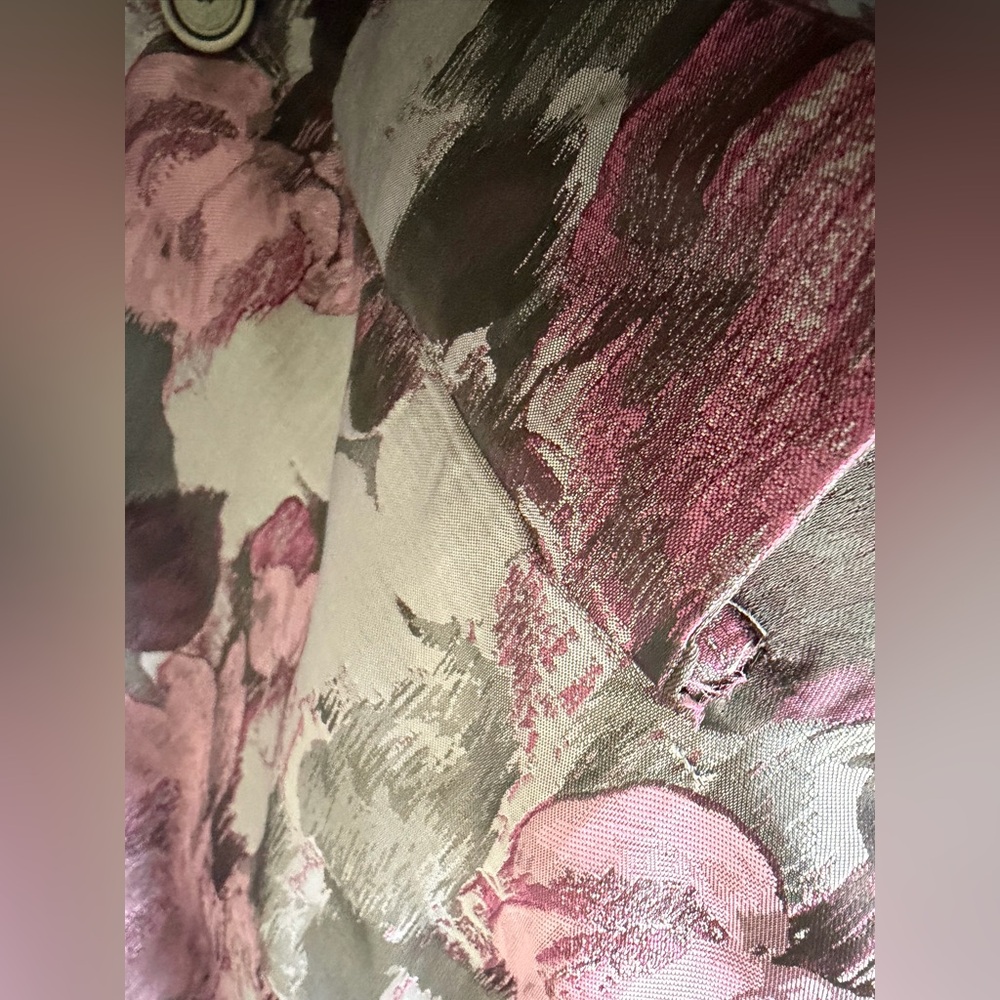 Floral Pink and Gray Women's Coat - Picture 7 of 10